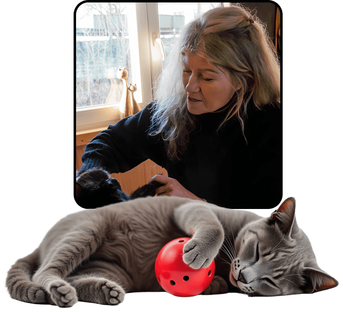 Regine met een verzorgde kat